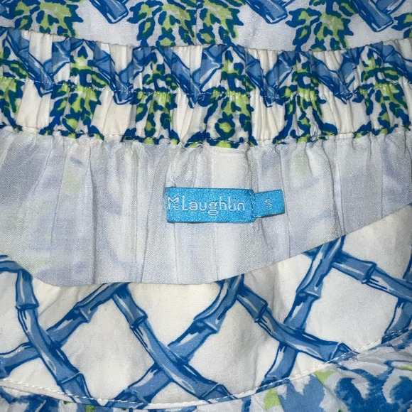 J McLaughlin Size Small Bohemian Modern Preppy Nautical SILK Artsy Maxi Skirt - Picture 5 of 9